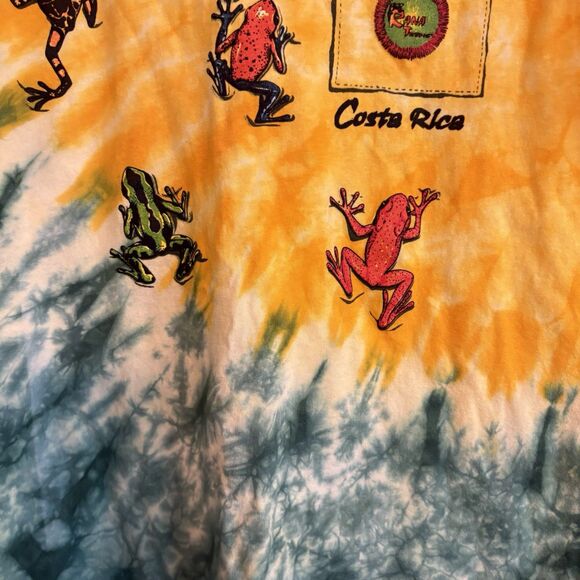 Costa Rica Rana Tropic Yellow Short Sleeve T-Shirt Medium Men's - Picture 4 of 7